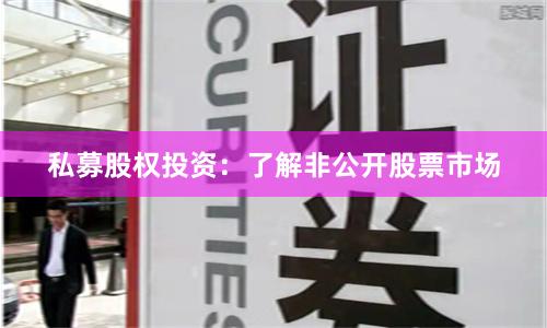私募股权投资：了解非公开股票市场